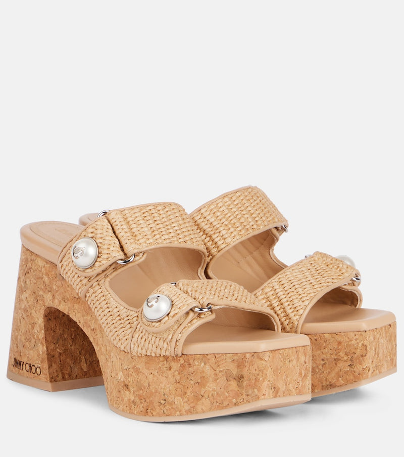 Jimmy Choo Fayence 95 platform mules