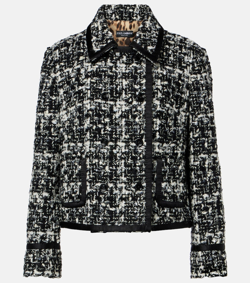 Dolce & Gabbana Checked double-breasted boucle jacket