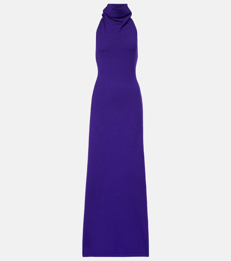 Tom Ford Halterneck cashmere-blend gown