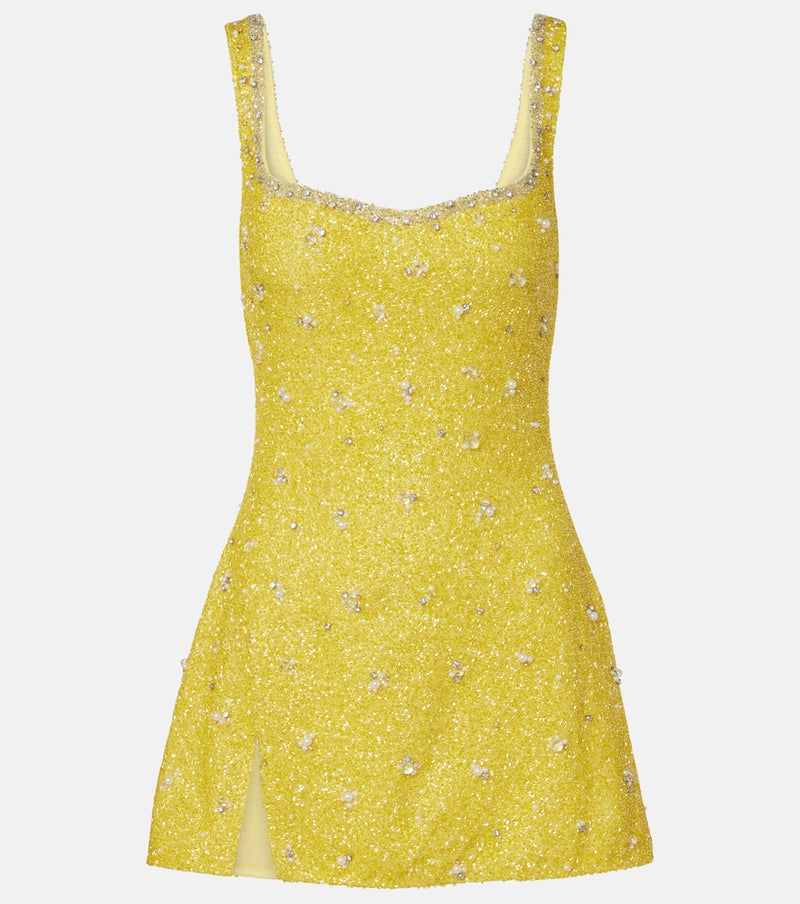 Clio Peppiatt Crystal embellished minidress