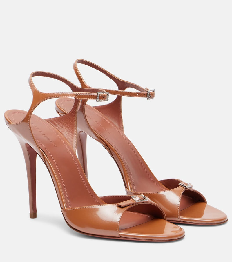 Amina Muaddi Adut 105 patent leather sandals