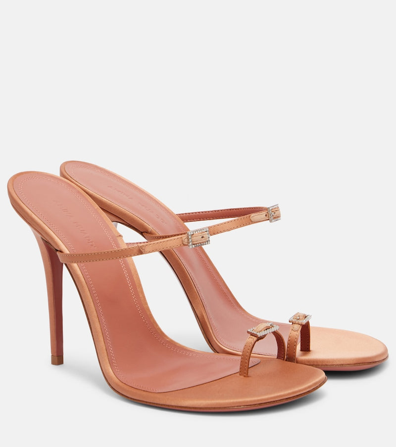 Amina Muaddi Adut 105 embellished satin sandals