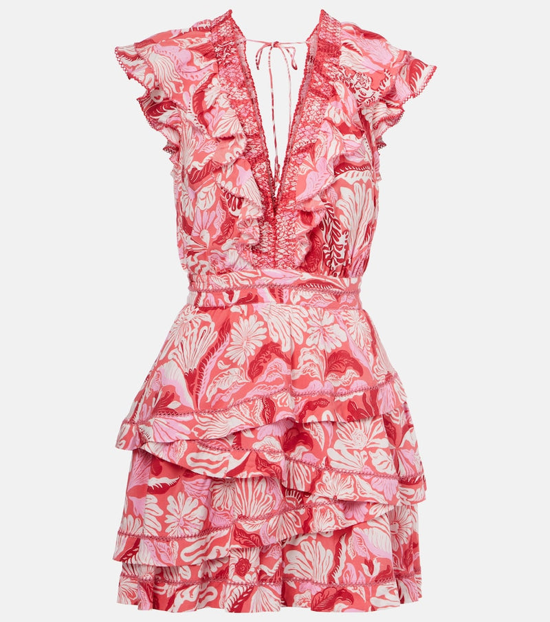 Poupette St Barth Carol floral satin minidress