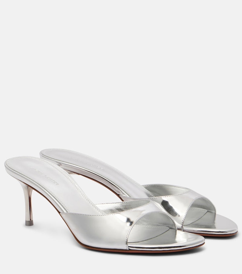 Amina Muaddi Jeanne 60 mirrored leather mules