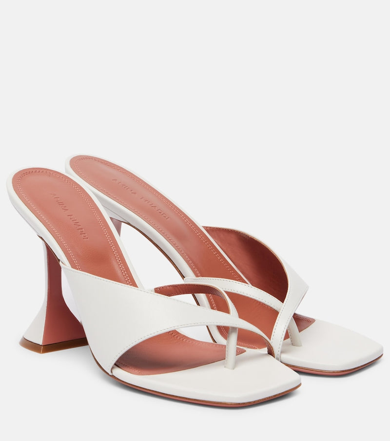 Amina Muaddi Shiona 95 leather sandals