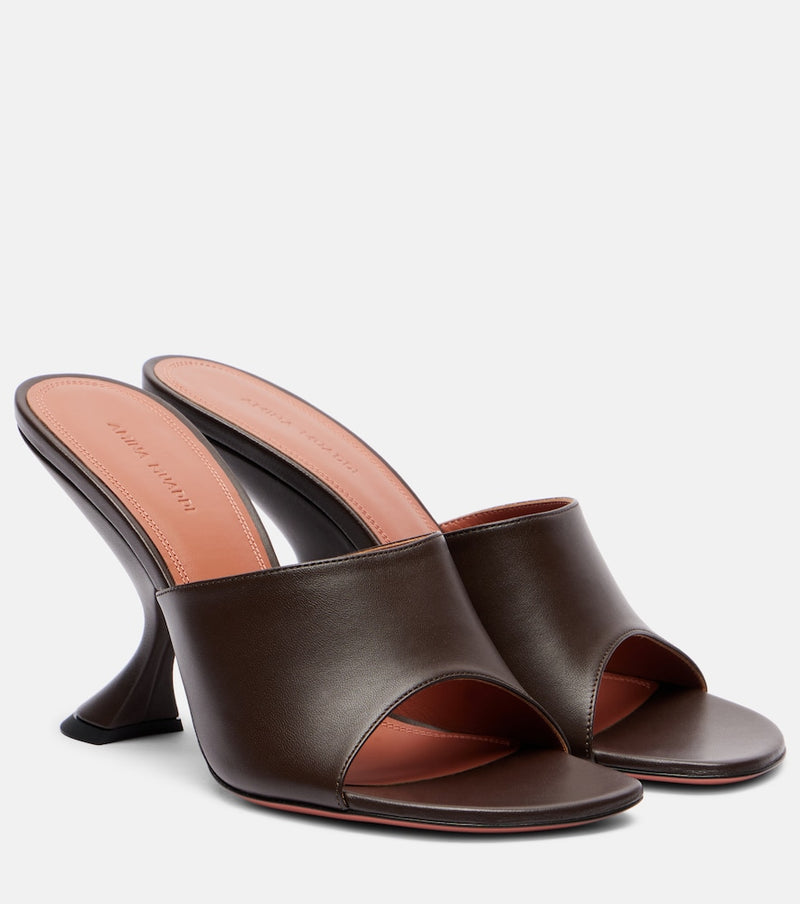 Amina Muaddi Taylor 90 leather mules