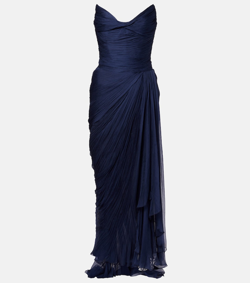 Maria Lucia Hohan Heidi ruched silk corset gown