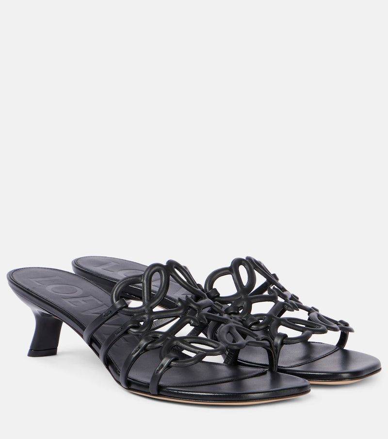 Loewe Paula\'s Ibiza Petal Anagram leather mules