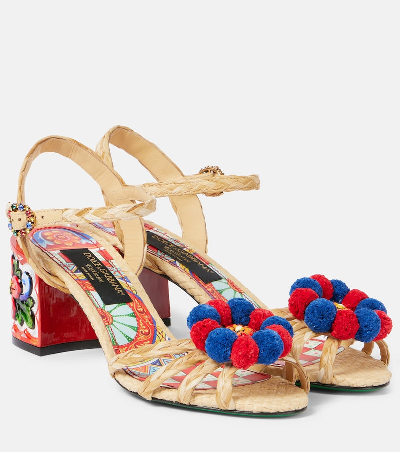 Dolce & Gabbana Taormina 60 embellished raffia sandals