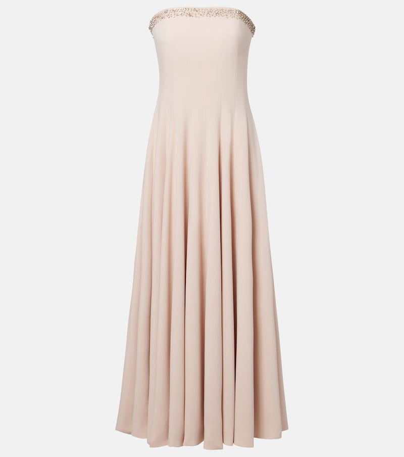 Costarellos Aldina crystal-embellished crepe midi dress