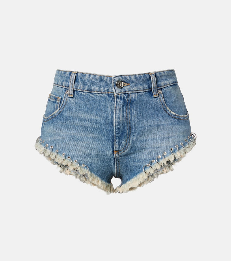 Blumarine Embellished denim shorts
