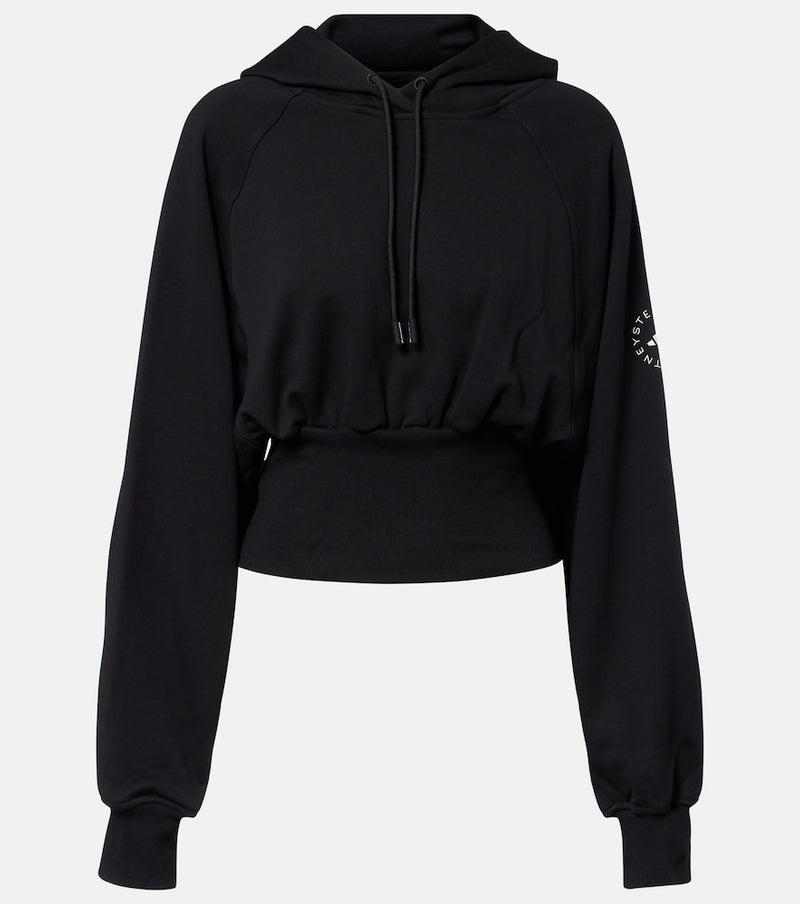 Adidas by Stella McCartney Cropped cotton jersey hoodie