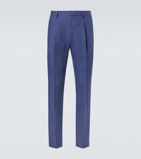 Sunspel Pleated linen straight pants