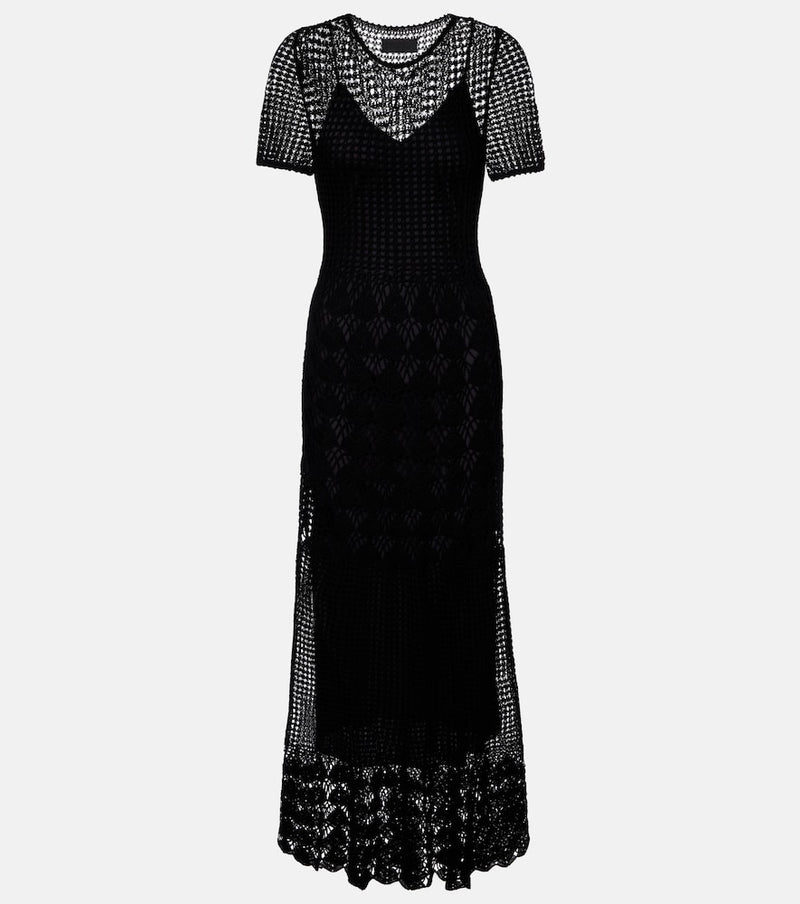 Nili Lotan Yoko crochet cotton midi dress