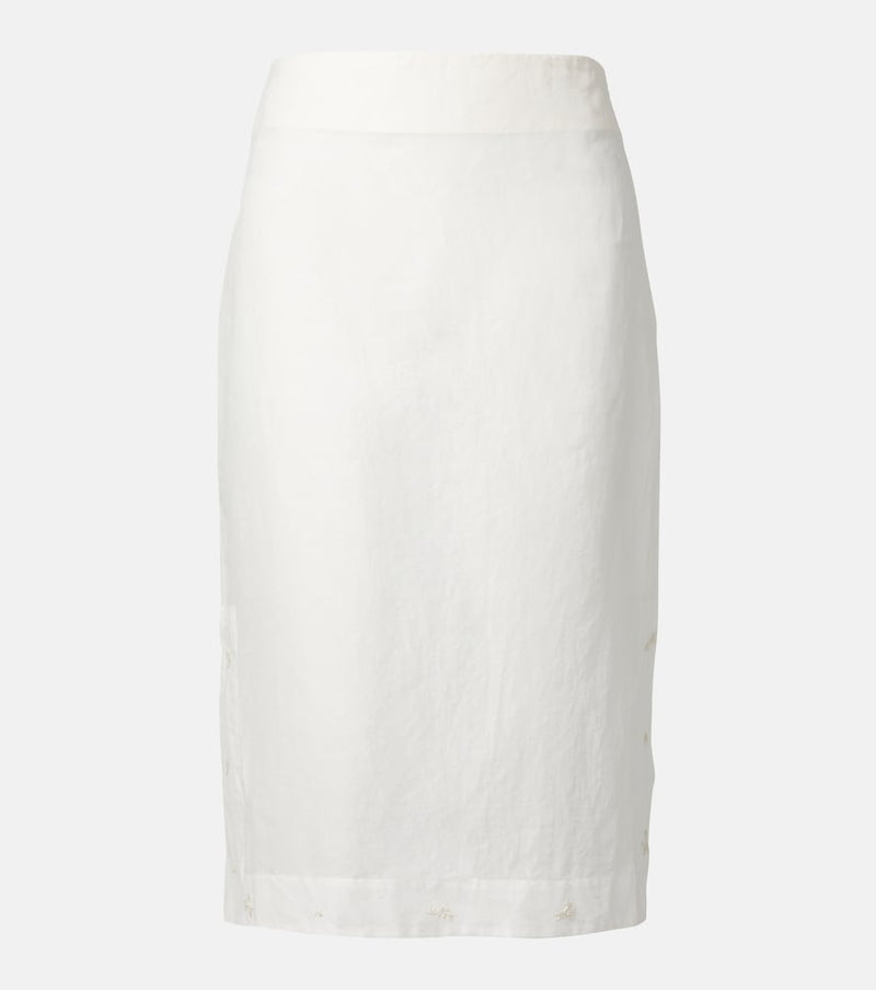 Rohe Floral semi-sheer organza pencil skirt