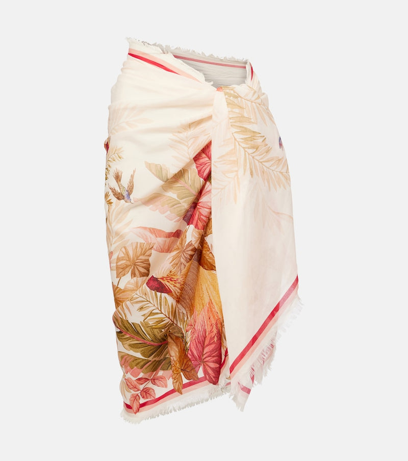Zimmermann Printed cotton beach cover-up