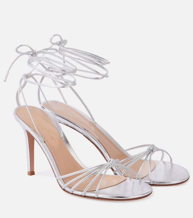 Gianvito Rossi Gwyneth metallic leather sandals