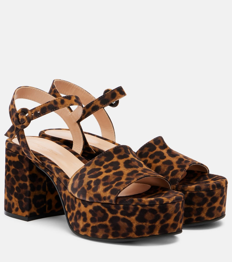 Gianvito Rossi 35 leopard-print leather platform sandals