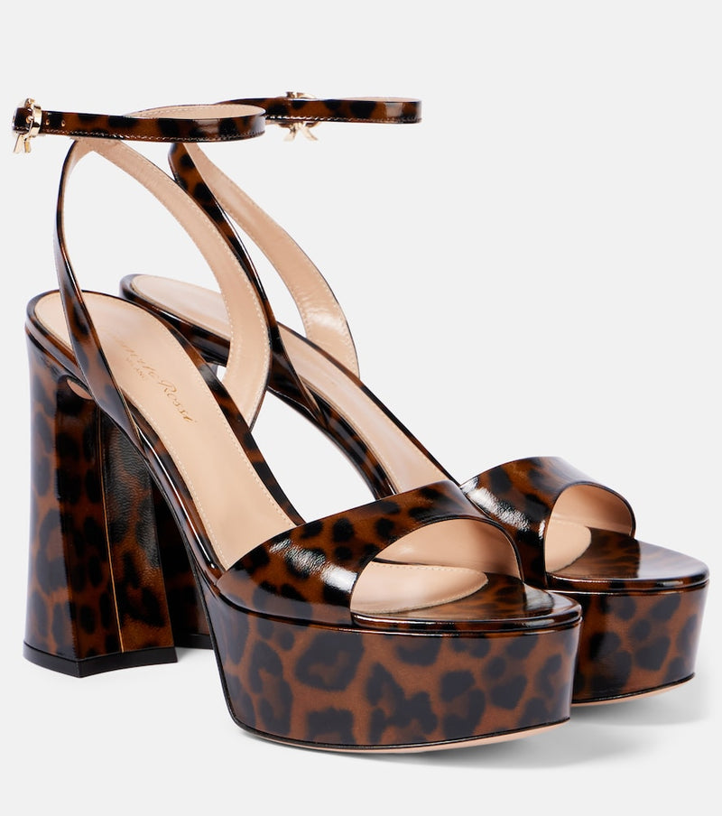Gianvito Rossi Nancy 110 leopard-print platform sandals