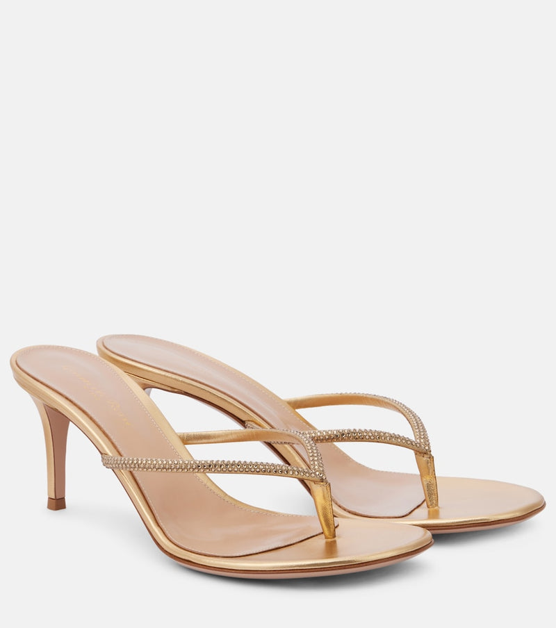 Gianvito Rossi India 70 leather thong sandals