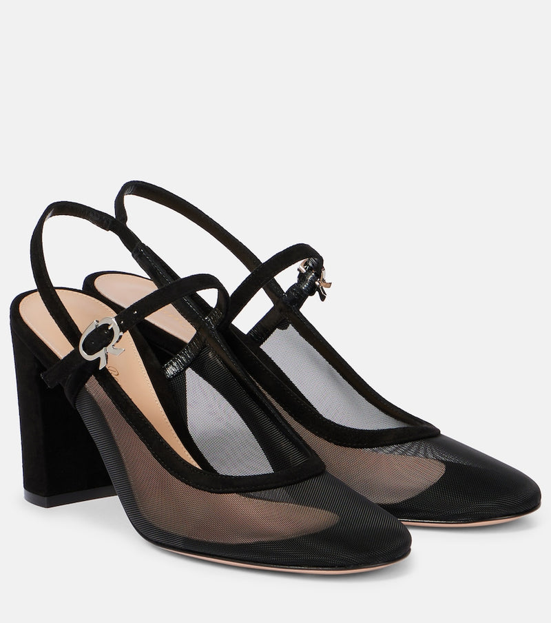 Gianvito Rossi Francoise 85 leather slingback pumps