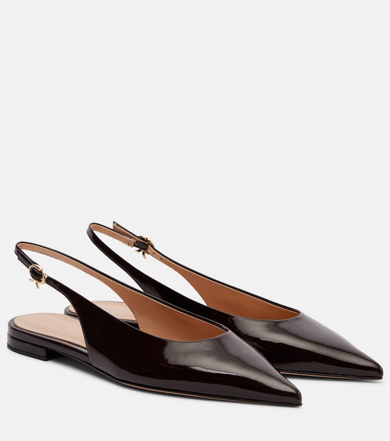 Gianvito Rossi Robbie leather slingback flats