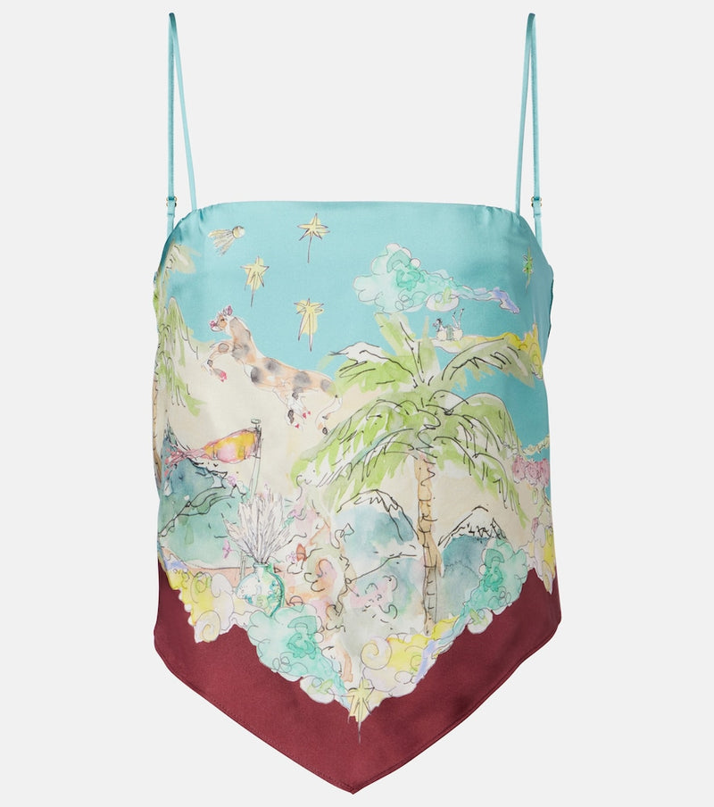 Alémais Daria printed silk top in Multicolour