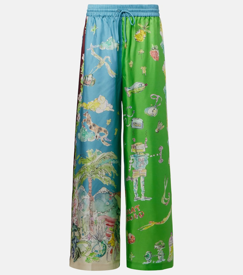 Alémais Daria printed silk wide-leg pants in Multicolour