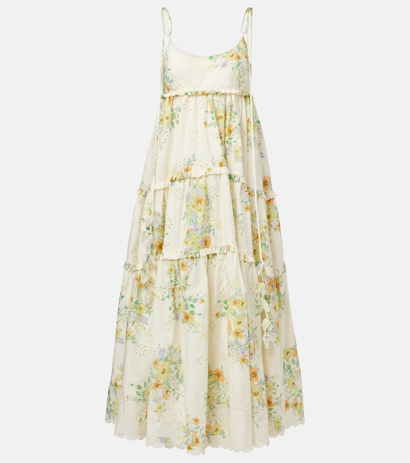 Alemais Juliette floral tiered cotton midi dress