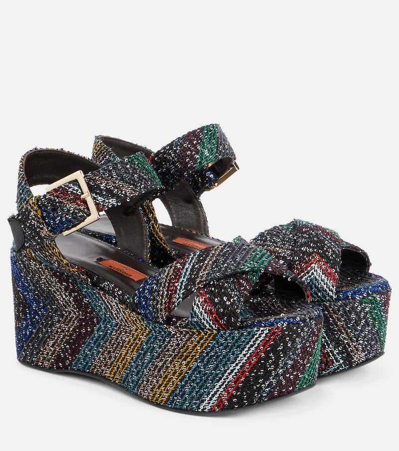 Missoni Julia Caperdoni sequined platform sandals