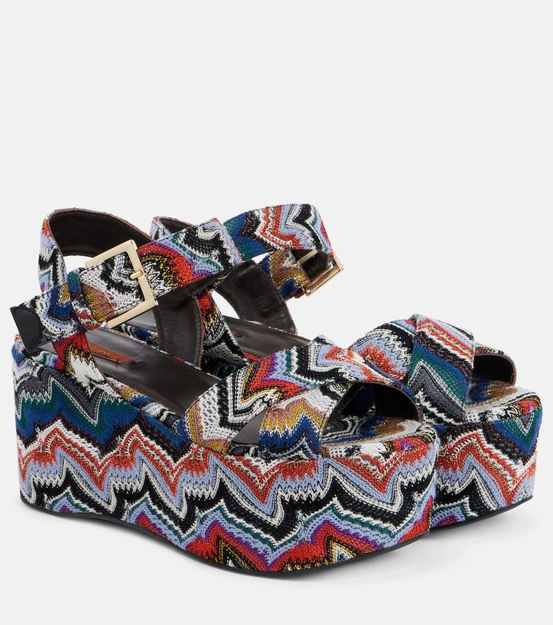 Missoni Julia Raschel lame platform sandals