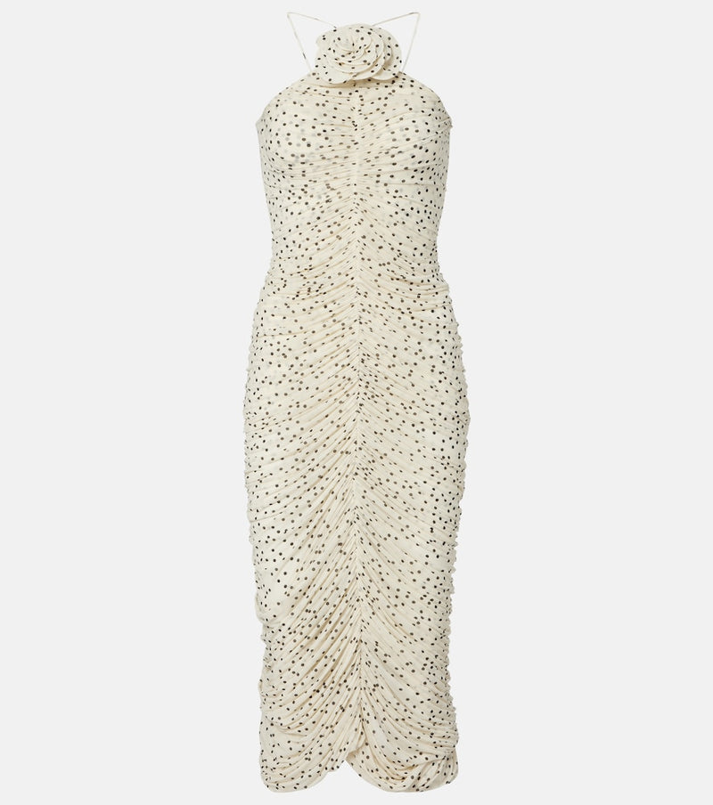 Magda Butrym Floral-applique polka-dot maxi dress