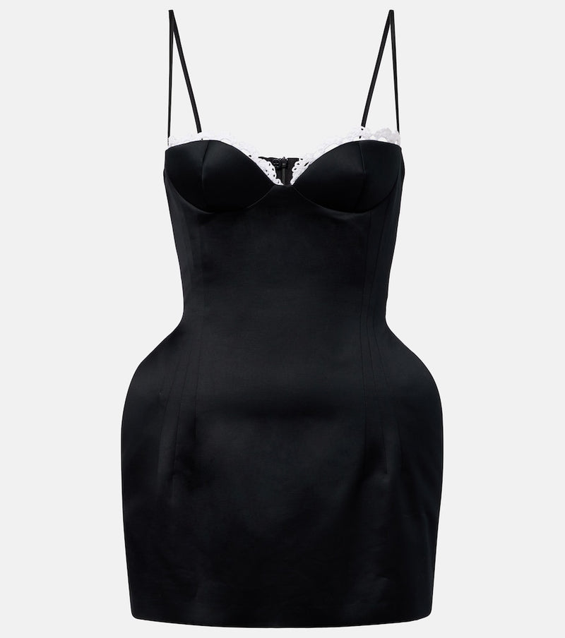 Magda Butrym Crochet-trimmed cotton bustier dress