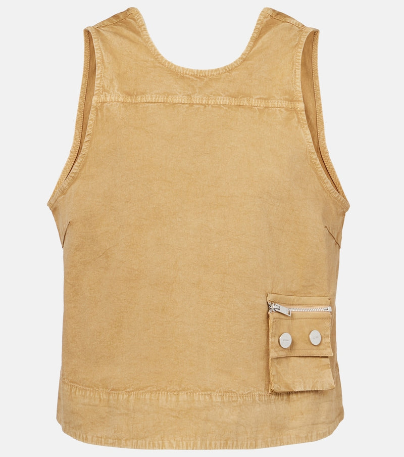 Ganni Cotton-blend top in Beige