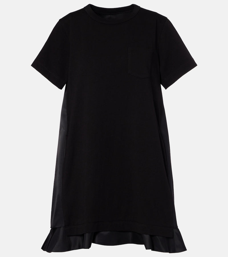 Sacai Ruffled cotton minidress