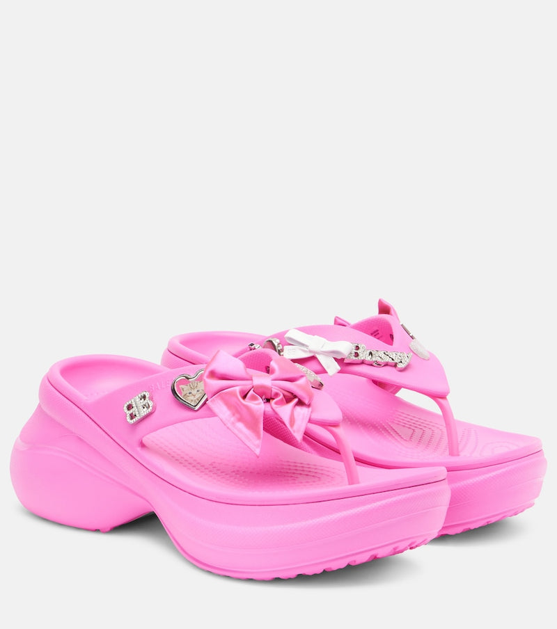 Balenciaga x Crocs Jibbitz platform thong sandals