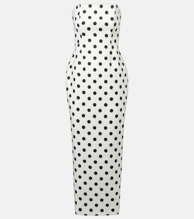 Posse Romeo polka-dot linen maxi dress
