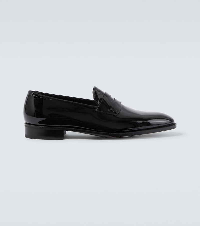 John Lobb Jamie patent leather penny loafers