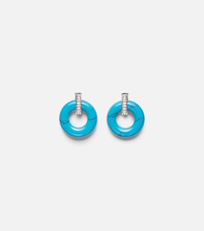 Mateo 14kt gold earrings with turquoise and diamonds