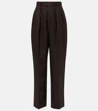 Loro Piana High-rise linen straight pants