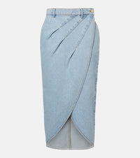 Nina Ricci Draped denim midi skirt