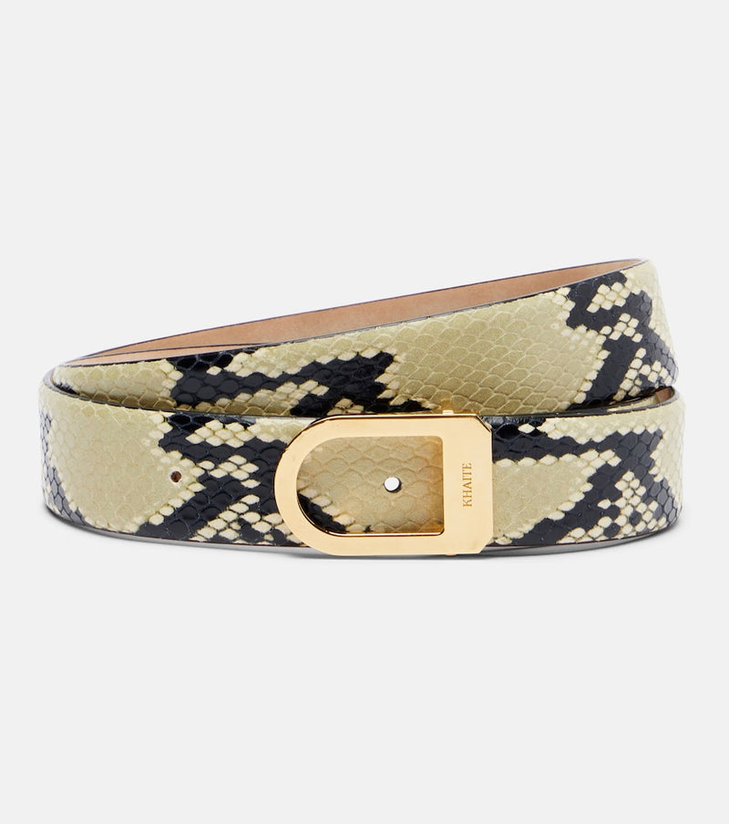Khaite Saddle 30mm snake-effect leather belt