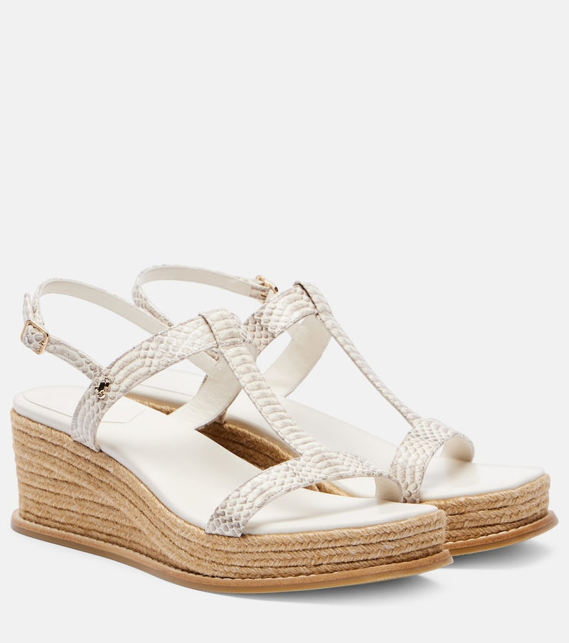 Jimmy Choo Theia 100 leather espadrille wedges