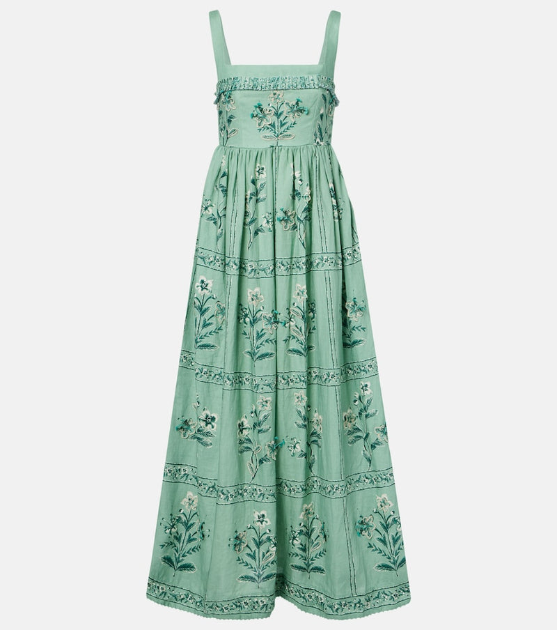Agua by Agua Bendita Barbara embroidered linen maxi dress