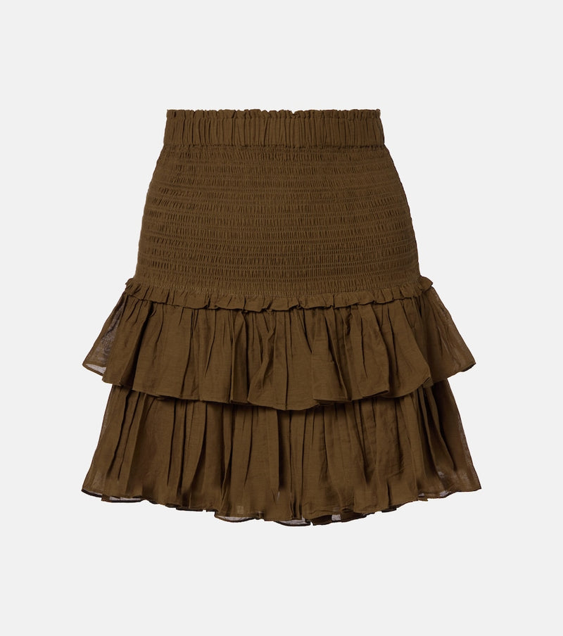 Marant Etoile Naomi smocked cotton-blend miniskirt