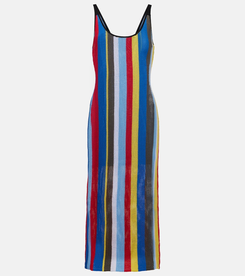 Staud Jessica striped crochet midi dress in Multicolour