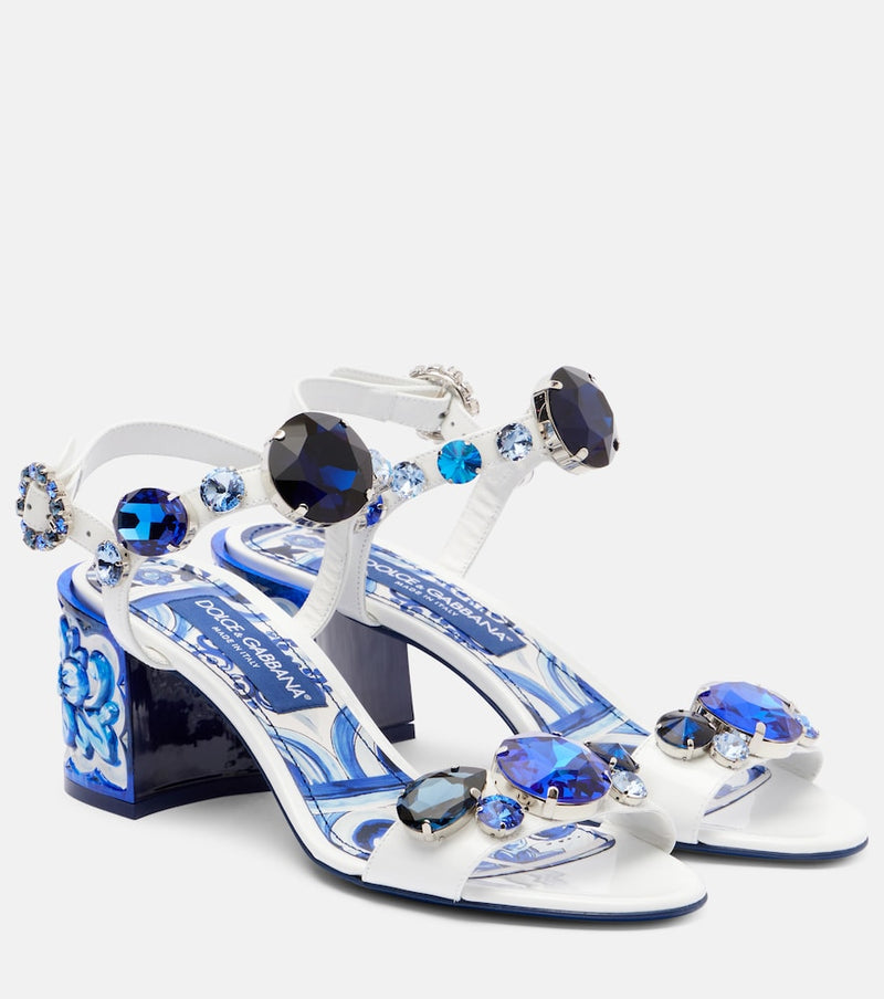 Dolce & Gabbana Majolica embellished leather sandals