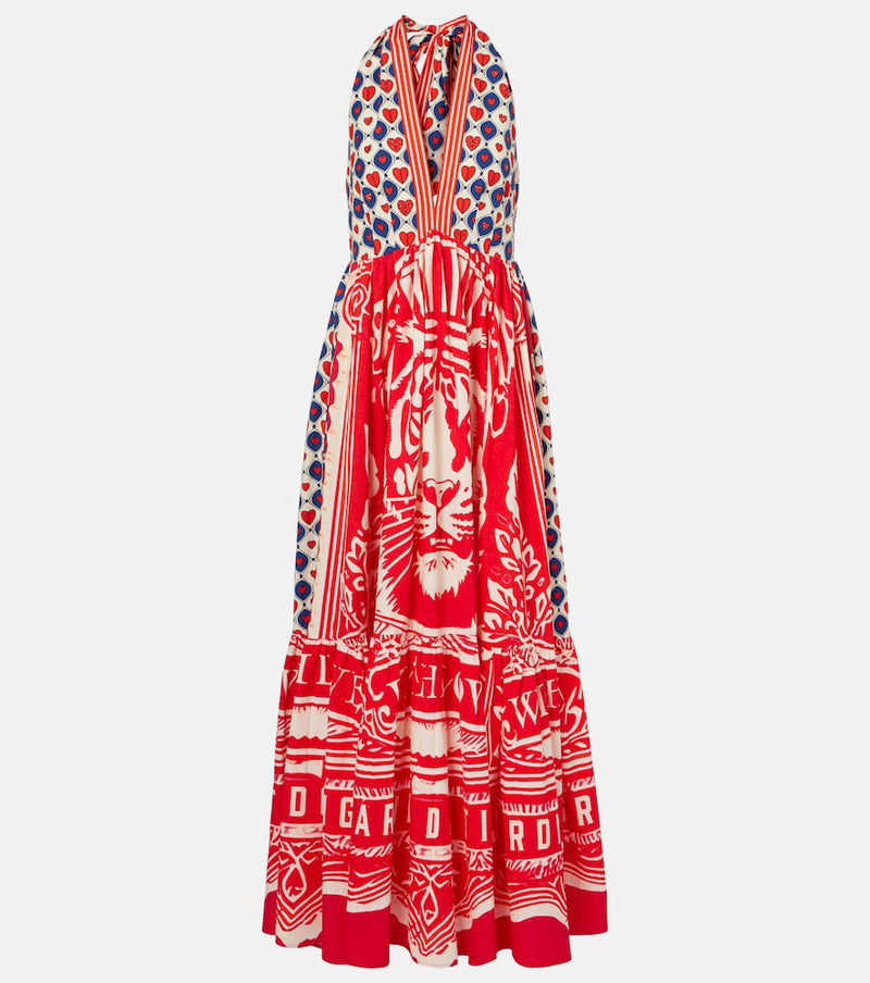 Camilla Halterneck cotton poplin maxi dress
