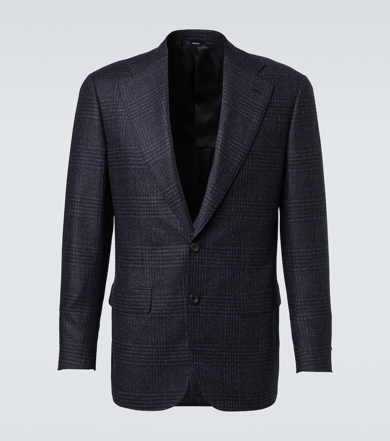 Thom Sweeney Checked wool and silk blazer