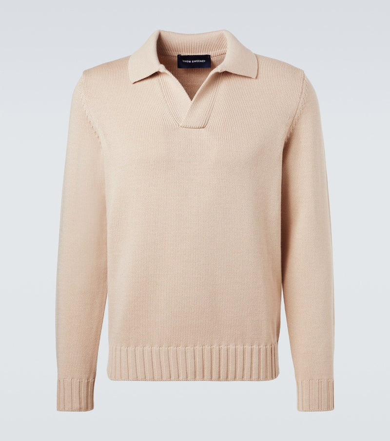 Thom Sweeney Wool polo sweater